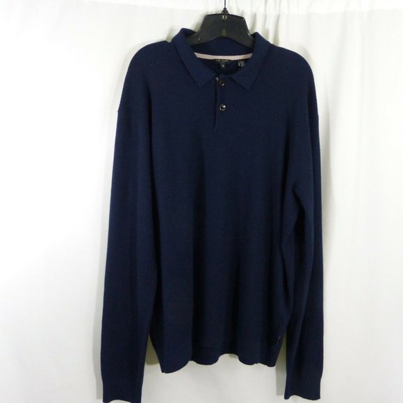 Ted Baker Pullover 243470 MMK Batha Navy Collar Sweater - Picture 2 of 10